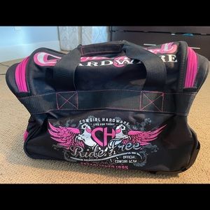 Western Luggage Cowgirl Hardware black canvas gear bag